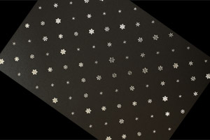 箔押し遊び紙 黒 雪の結晶 銀箔