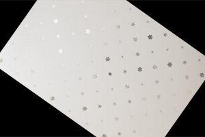 箔押し遊び紙 白 雪の結晶 銀箔