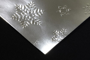 メタルペーパー シルバー エンボス・雪の結晶