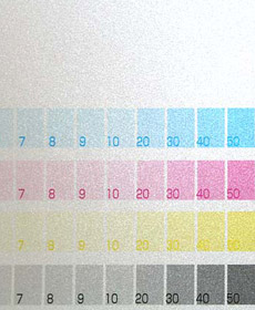 きらびき加工の後にCMYKをいろんな濃度で印刷